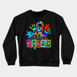 Autism Awareness Month Ribbon Support Squad Womens Kids Crewneck Sweatshirt